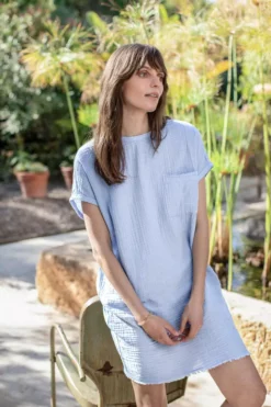 Velvet By Graham & Spencer HANNA COTTON SLUB MIX DRESS Womens