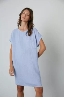 Velvet By Graham & Spencer HANNA COTTON SLUB MIX DRESS Womens