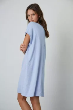 Velvet By Graham & Spencer HANNA COTTON SLUB MIX DRESS Womens