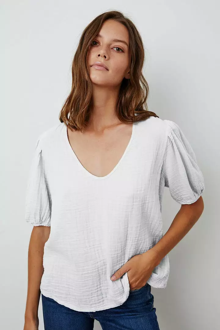 Velvet By Graham & Spencer Womens LOUISA PUFF SLEEVE TOP 5 Velvet By Graham & Spencer Womens LOUISA PUFF SLEEVE TOP