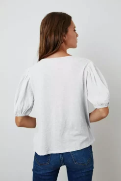 Velvet By Graham & Spencer Womens LOUISA PUFF SLEEVE TOP 21 Velvet By Graham & Spencer Womens LOUISA PUFF SLEEVE TOP