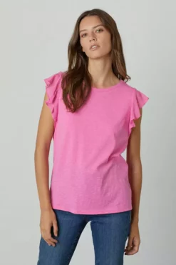 Velvet By Graham & Spencer LUPITA RUFFLE TANK TOP