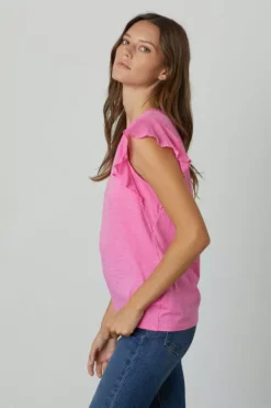 Velvet By Graham & Spencer LUPITA RUFFLE TANK TOP