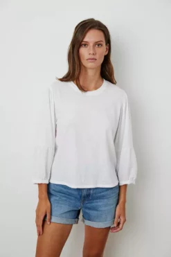 Velvet By Graham & Spencer Womens MARIEL PUFF SLEEVE TEE 11 Velvet By Graham & Spencer Womens MARIEL PUFF SLEEVE TEE