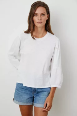 Velvet By Graham & Spencer Womens MARIEL PUFF SLEEVE TEE