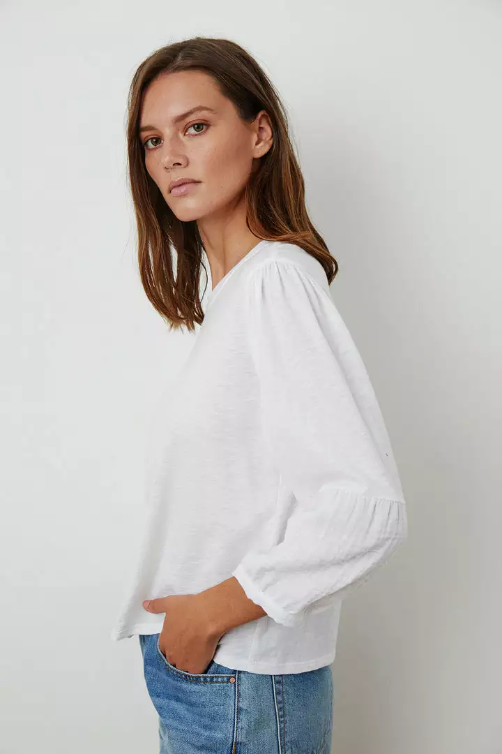 Velvet By Graham & Spencer Womens MARIEL PUFF SLEEVE TEE 4 Velvet By Graham & Spencer Womens MARIEL PUFF SLEEVE TEE