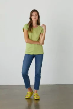 Velvet By Graham & Spencer ODELIA COTTON SLUB CREW NECK TEE