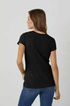 Velvet By Graham & Spencer ODELIA COTTON SLUB CREW NECK TEE