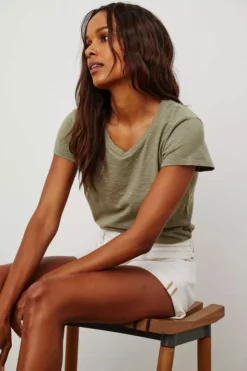 Velvet By Graham & Spencer ODELIA COTTON SLUB CREW NECK TEE