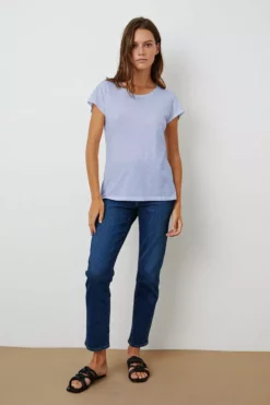 Velvet By Graham & Spencer ODELIA COTTON SLUB CREW NECK TEE