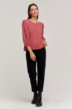 Velvet By Graham & Spencer REEBA COTTON CONTRAST TEE Womens
