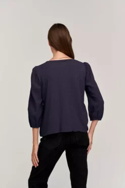 Velvet By Graham & Spencer REEBA COTTON CONTRAST TEE Womens