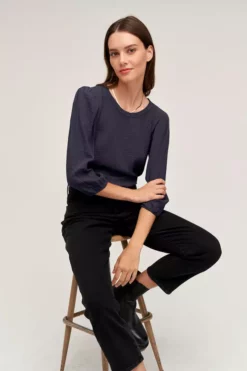 Velvet By Graham & Spencer REEBA COTTON CONTRAST TEE Womens