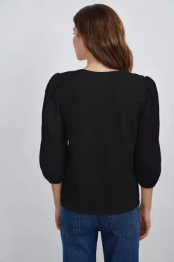 Velvet By Graham & Spencer Womens REEBA COTTON CONTRAST TOP