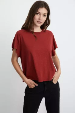Velvet By Graham & Spencer SUNNI CREW NECK TEE Womens