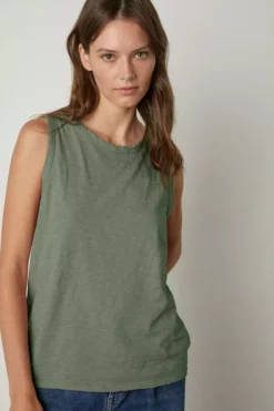 Velvet By Graham & Spencer TAURUS COTTON SLUB TANK 98 Velvet By Graham & Spencer TAURUS COTTON SLUB TANK