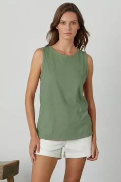 Velvet By Graham & Spencer TAURUS COTTON SLUB TANK 144 Velvet By Graham & Spencer TAURUS COTTON SLUB TANK