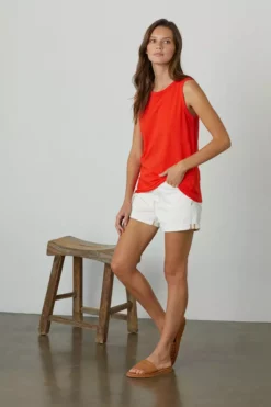 Velvet By Graham & Spencer TAURUS COTTON SLUB TANK 101 Velvet By Graham & Spencer TAURUS COTTON SLUB TANK