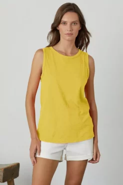 Velvet By Graham & Spencer TAURUS COTTON SLUB TANK 85 Velvet By Graham & Spencer TAURUS COTTON SLUB TANK