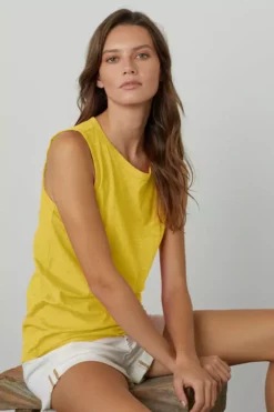 Velvet By Graham & Spencer TAURUS COTTON SLUB TANK 82 Velvet By Graham & Spencer TAURUS COTTON SLUB TANK