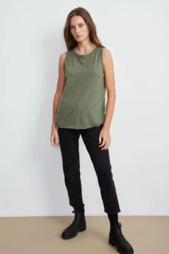Velvet By Graham & Spencer Womens TAURUS COTTON SLUB TANK