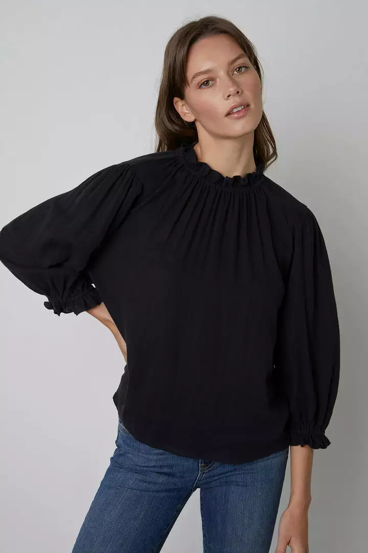 Velvet By Graham & Spencer TEAGAN PUFF SLEEVE TEE Womens 1 Velvet By Graham & Spencer TEAGAN PUFF SLEEVE TEE Womens