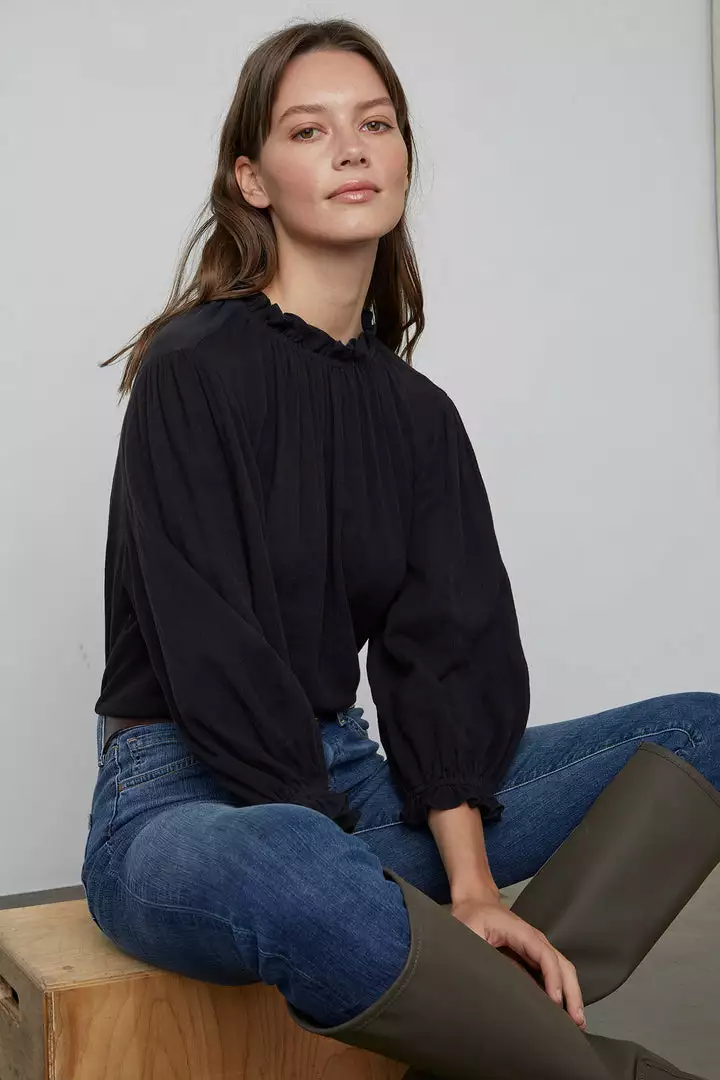 Velvet By Graham & Spencer TEAGAN PUFF SLEEVE TEE Womens 4 Velvet By Graham & Spencer TEAGAN PUFF SLEEVE TEE Womens