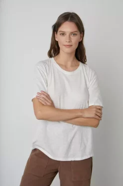 Velvet By Graham & Spencer TERA COTTON SLUB TEE Womens 8 Velvet By Graham & Spencer TERA COTTON SLUB TEE Womens