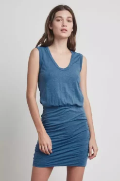 Velvet By Graham & Spencer Womens THEODORA COTTON SLUB TANK DRESS