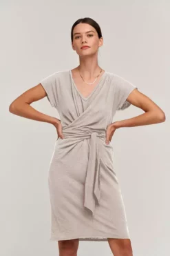 Velvet By Graham & Spencer Womens VERONICA COTTON SLUB WRAP DRESS