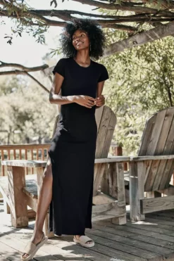 Velvet By Graham & Spencer ZIGGY COTTON SLUB MAXI DRESS Womens