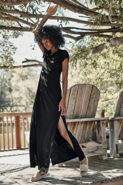 Velvet By Graham & Spencer ZIGGY COTTON SLUB MAXI DRESS Womens