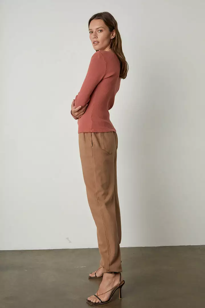 Velvet By Graham & Spencer Womens HILARY COTTON THERMAL HENLEY 3 Velvet By Graham & Spencer Womens HILARY COTTON THERMAL HENLEY