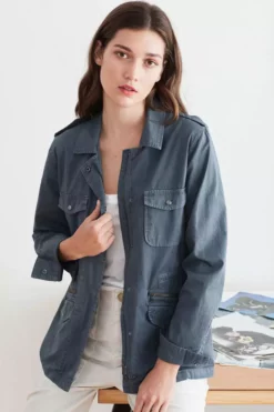 Velvet By Graham & Spencer RUBY LIGHT-WEIGHT ARMY JACKET Womens