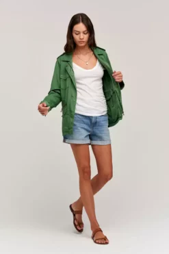 Velvet By Graham & Spencer RUBY LIGHT-WEIGHT ARMY JACKET Womens