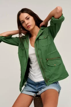 Velvet By Graham & Spencer RUBY LIGHT-WEIGHT ARMY JACKET Womens