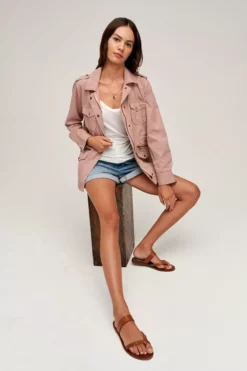 Velvet By Graham & Spencer RUBY LIGHT-WEIGHT ARMY JACKET Womens