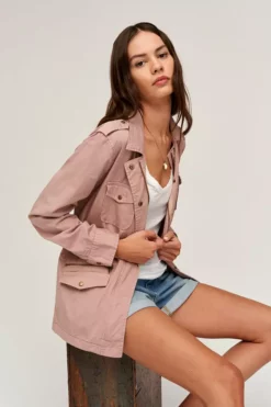 Velvet By Graham & Spencer RUBY LIGHT-WEIGHT ARMY JACKET Womens