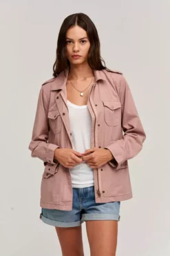 Velvet By Graham & Spencer RUBY LIGHT-WEIGHT ARMY JACKET Womens