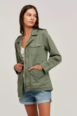 Velvet By Graham & Spencer RUBY LIGHT-WEIGHT ARMY JACKET Womens