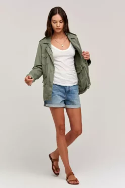 Velvet By Graham & Spencer RUBY LIGHT-WEIGHT ARMY JACKET Womens