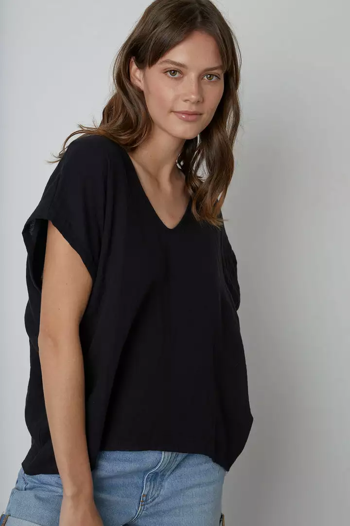 Velvet By Graham & Spencer ELSA COTTON GAUZE TOP Womens 6 Velvet By Graham & Spencer ELSA COTTON GAUZE TOP Womens