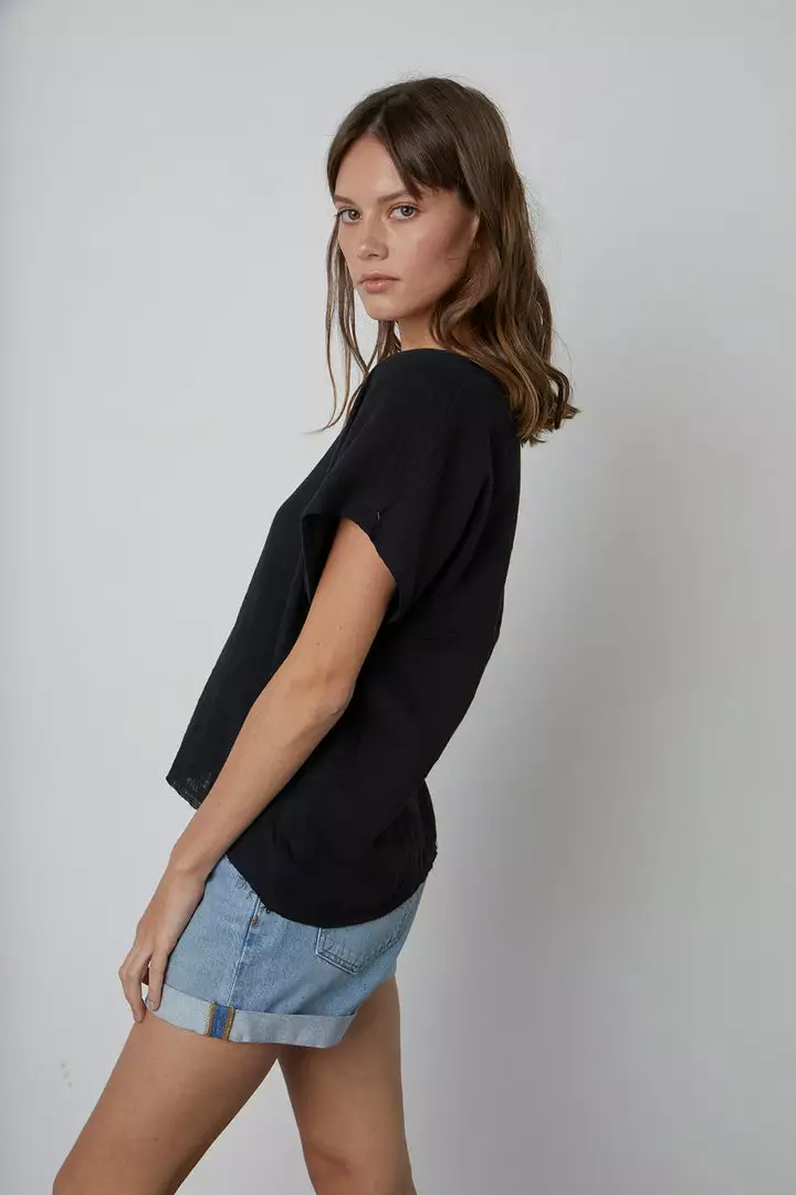 Velvet By Graham & Spencer ELSA COTTON GAUZE TOP Womens 8 Velvet By Graham & Spencer ELSA COTTON GAUZE TOP Womens