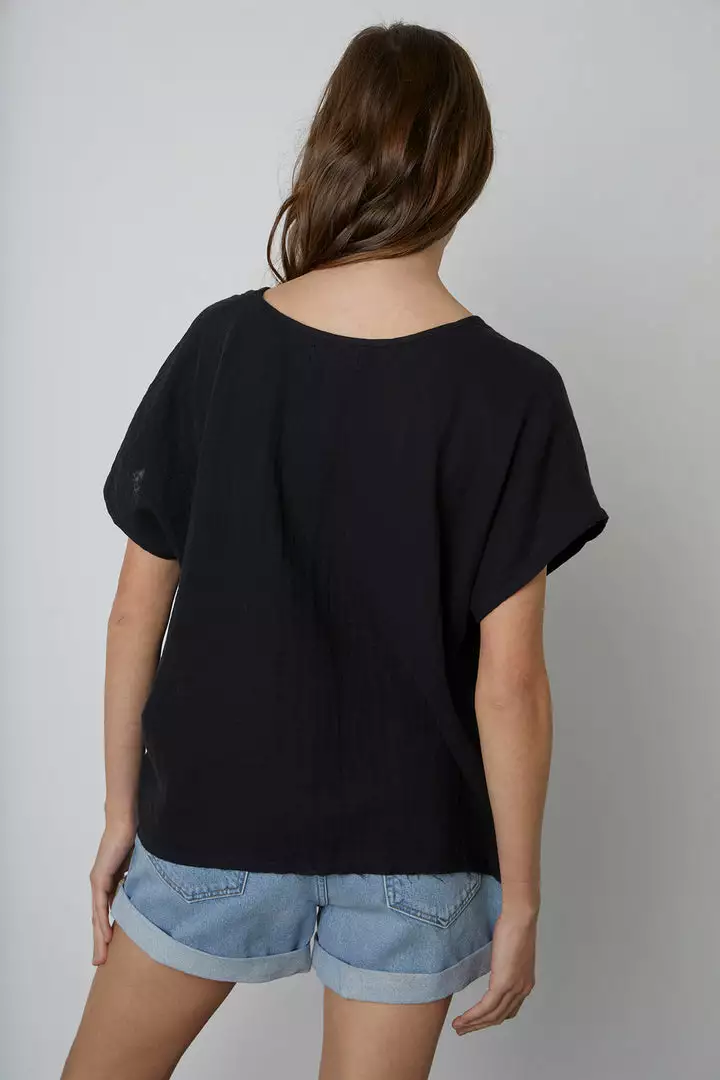 Velvet By Graham & Spencer ELSA COTTON GAUZE TOP Womens 7 Velvet By Graham & Spencer ELSA COTTON GAUZE TOP Womens