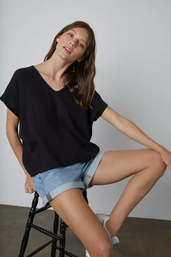 Velvet By Graham & Spencer ELSA COTTON GAUZE TOP Womens 5 Velvet By Graham & Spencer ELSA COTTON GAUZE TOP Womens