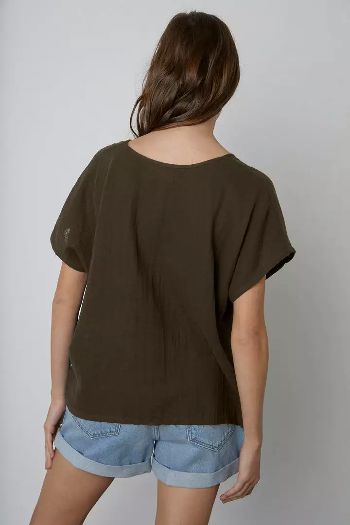 Velvet By Graham & Spencer ELSA COTTON GAUZE TOP Womens 4 Velvet By Graham & Spencer ELSA COTTON GAUZE TOP Womens