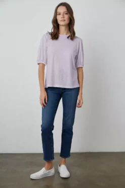 Velvet By Graham & Spencer Womens JOELLA PUFF SLEEVE TEE
