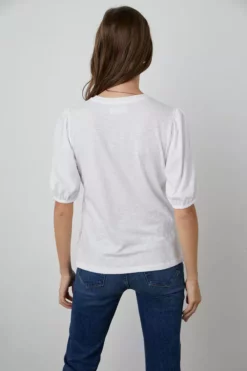 Velvet By Graham & Spencer Womens JOELLA PUFF SLEEVE TEE