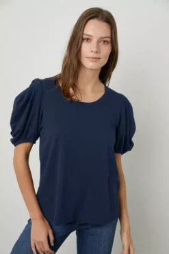 Velvet By Graham & Spencer Womens KIERA PUFF SLEEVE TEE