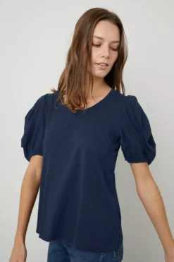 Velvet By Graham & Spencer Womens KIERA PUFF SLEEVE TEE 14 Velvet By Graham & Spencer Womens KIERA PUFF SLEEVE TEE